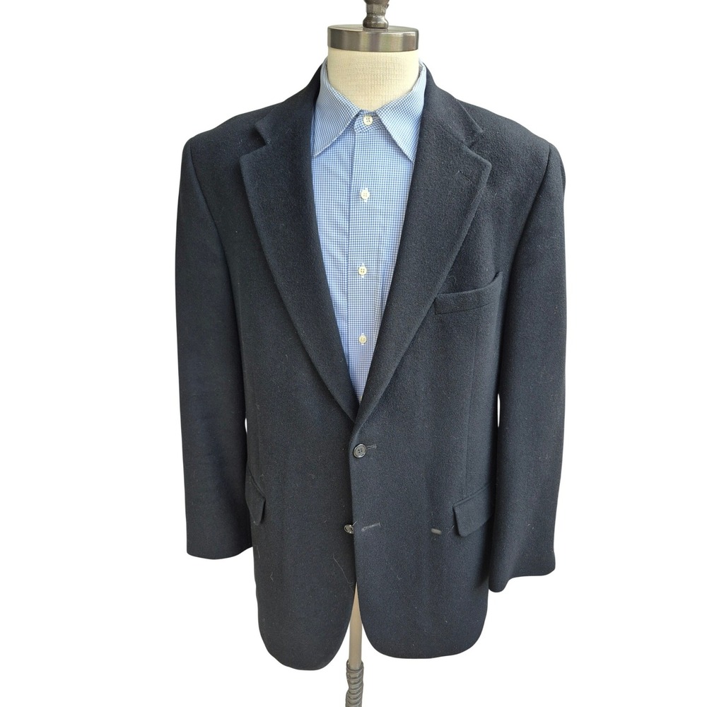 Brooks Brothers 346 Mens Black Weave 100% Camel Hair Sz 44 L Blazer Sport Coat